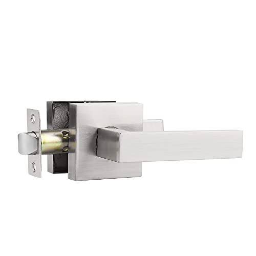 Probrico Passage Door Handle Interior Door Lever Satin Nickel,Keyless Features,