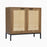 AI Cabinets Rustic Oak Accent Storage Cabinet with 2 Rattan Doors,