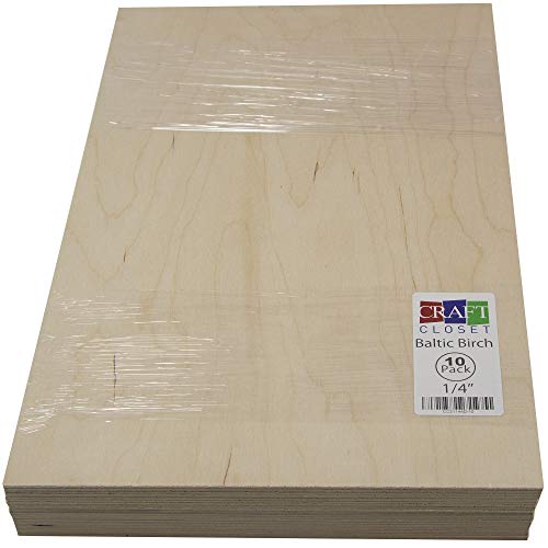 AI Cabinets 10 Pack | 6mm 1/4th inch Premium Baltic Birch Plywood, 12” x 19”,