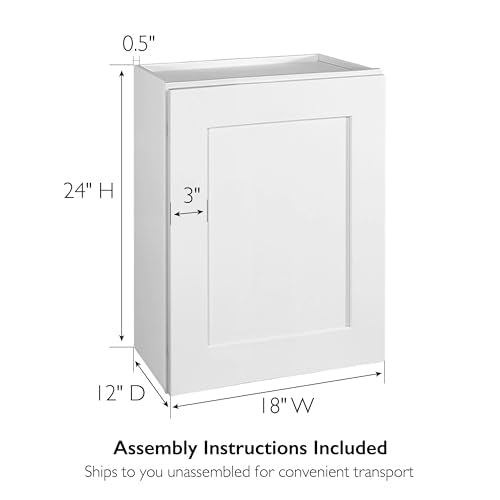 AI Cabinets Brookings Kitchen Wall Cabinets, 18x24x14, White