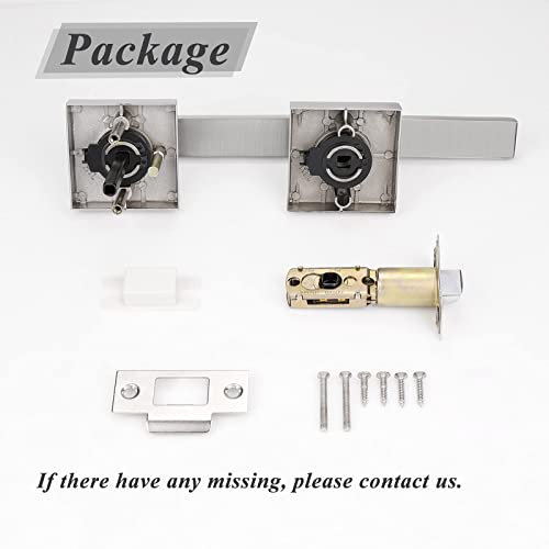 Probrico Passage Door Handle Interior Door Lever Satin Nickel,Keyless Features,