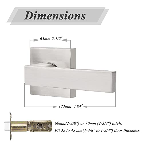 Probrico Passage Door Handle Interior Door Lever Satin Nickel,Keyless Features,