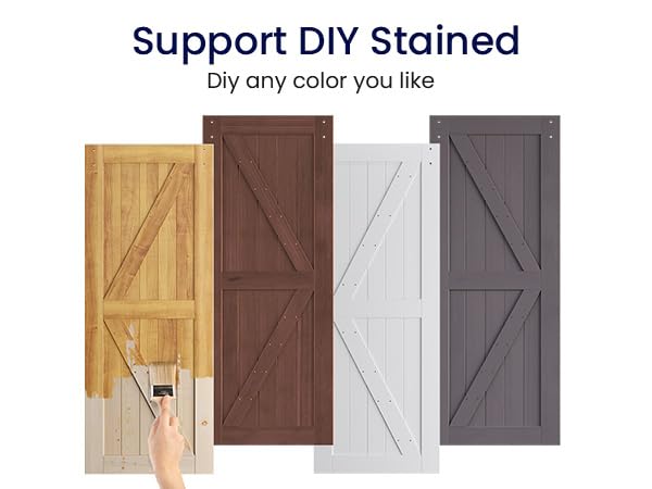 SMARTSTANDARD 30in x 84in Sliding Barn Door with 5ft Barn Door Hardware Kit Included,