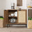 AI Cabinets Rustic Oak Accent Storage Cabinet with 2 Rattan Doors,