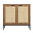 AI Cabinets Rustic Oak Accent Storage Cabinet with 2 Rattan Doors,