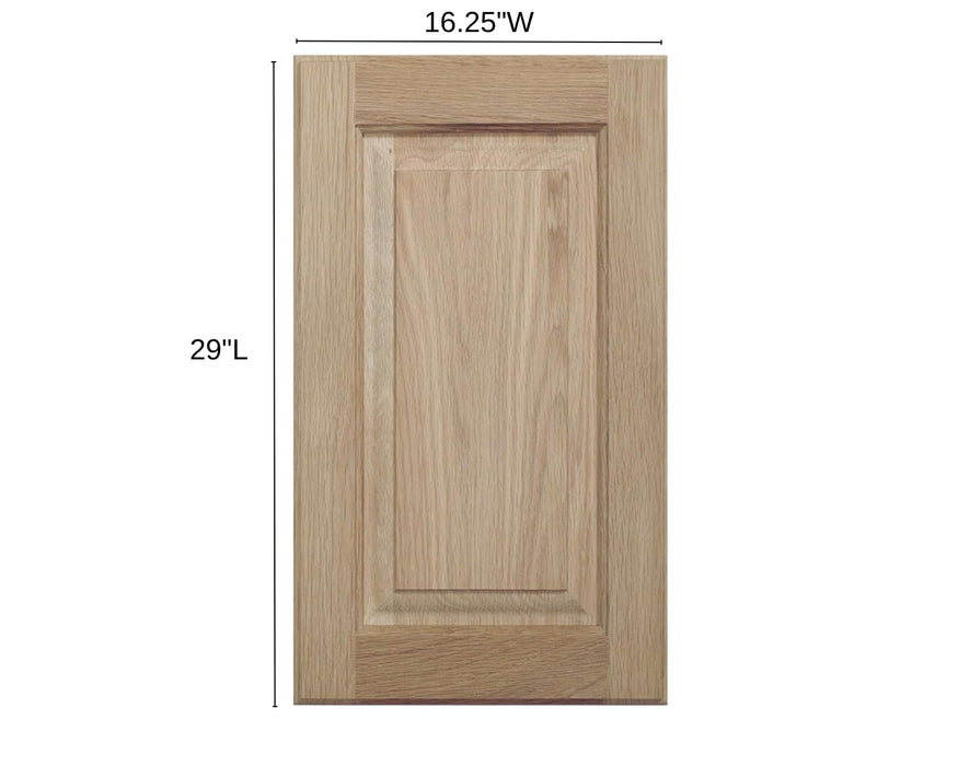 AI Cabinets16.25W x 29H Unfinished Oak Kitchen Cabinet Door Replacement, Raised Panel