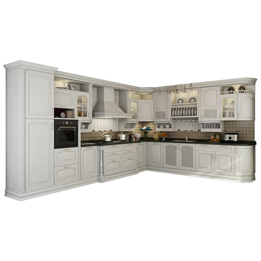 OPPEIN Manufacturer Custom Ready To Assemble Italian Design L Shape Modular Shaker Solid Wood Kitchen Cabinets