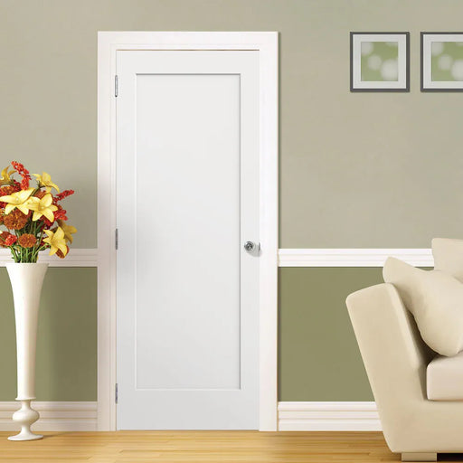 30*80" 1 Panel Interior Shaker Style Molded Door White Primed Hollow Core Internal  Modern Doors Mdf Wooden Slab Door